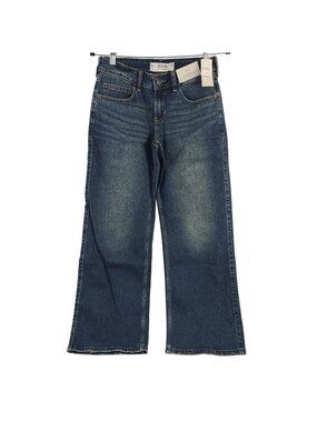 NEW Hollister Low-Rise Baggy Jeans Sz W26 Short Blue Denim Relaxed Fit